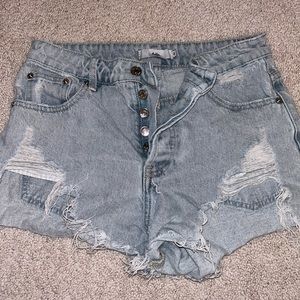 High rise jean shorts